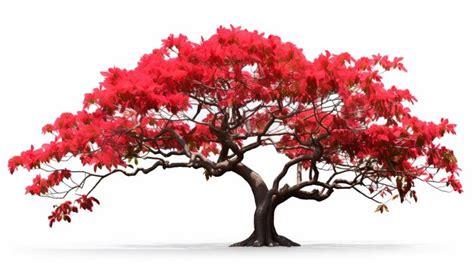 Premium AI Image | illustration of Red flower Bombax ceiba on white background