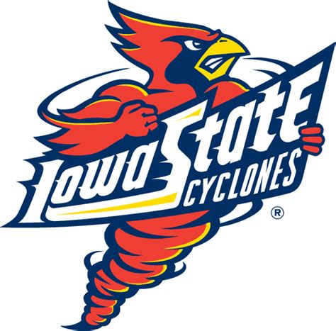 Iowa State Cyclones (1995-2007 logo) - Cy the cardinal mascot featured ...