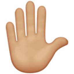 Raised Hand: Medium-Light Skin Tone Emoji (U+270B, U+1F3FC)