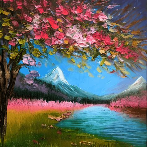 Acrylic Painting Nature Realistic Relief Palette Knife Painting ...