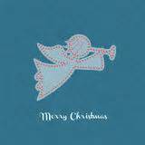 Christmas Angel Silhouette With Snowflakes Design Stock Photo - Image ...