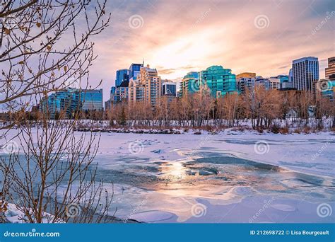 Sunrise Clouds Over the Calgary Skyline Stock Photo - Image of skyline ...