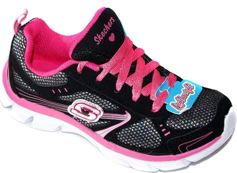 Amazon.com | Skechers Girl's Athletic Sneakers Lite Dreamz Shoes (Black, Toddler 12) | Sneakers