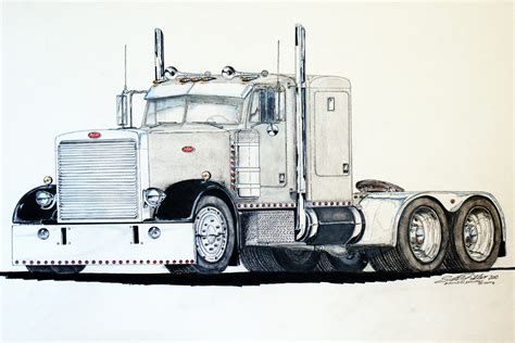 Semi Trucks Drawing at GetDrawings | Free download