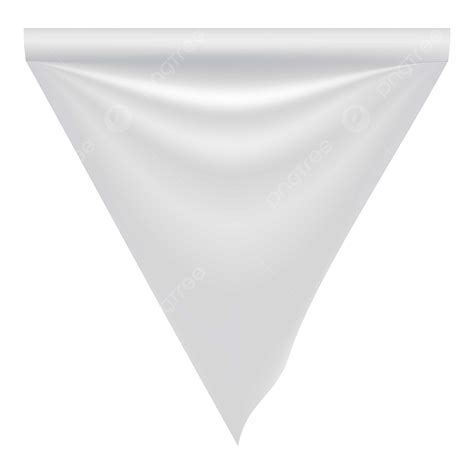 White Flag Mockup Vector Hd Images, Fabric White Blank Flag Mockup Realistic Style, Pennant ...