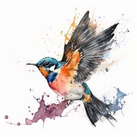 Premium Photo | Bird watercolor drawing paint