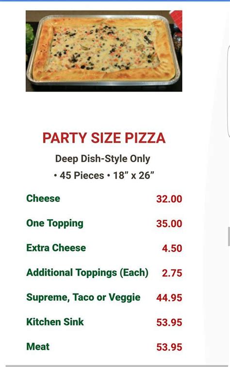 Menu at JJ's Pizza Shack pizzeria, Michigan City, 1608 E Michigan Blvd