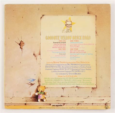 Elton John Signed "Goodbye Yellow Brick Road" Vinyl Record Album Cover ...