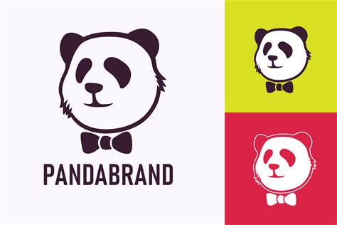 Panda head logo with bow tie. 30333620 Vector Art at Vecteezy