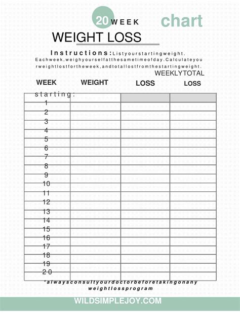 Free Printable Weight Loss Tracker Templates [PDF, Word] Monthly, Weekly