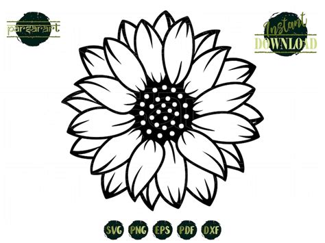 Girasol Svg Floral Svg Girasol Clipart Flor Svg Plantilla Etsy | Porn ...