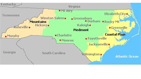 Piedmont Map North Carolina - Draw-earwax