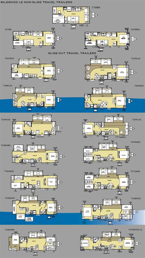 Forest River Wildwood travel trailer - floorplans