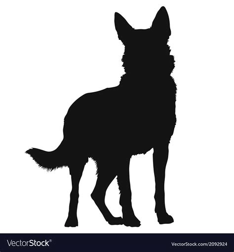 German shepherd silhouette Royalty Free Vector Image