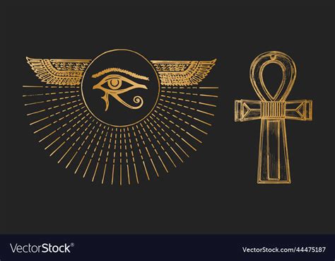 Eye of horus and the ankh Royalty Free Vector Image