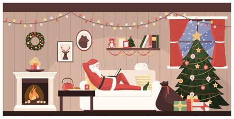 Santa`s house interior stock vector. Illustration of home - 104081862