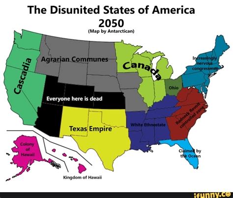 The Disunited States of America 2050 (Map by Antarctica") - )