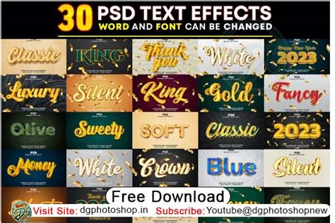 2023 Luxury Photoshop Editable 3d Text Effect Style Pack - DGPik