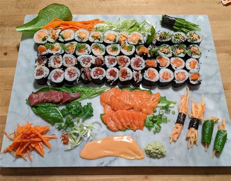 [Homemade] Sushi & Sashimi Platter : r/food