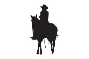 Cow Girl Riding on Horse Silhouette Graphic by Illustrately · Creative Fabrica