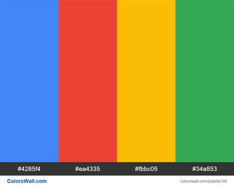 Google Logo colors palette - ColorsWall