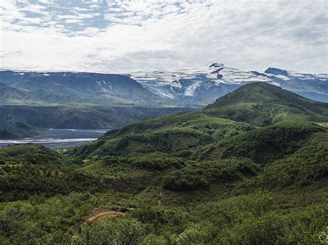 Icelandic Landscape Thorsmork Hills Eyjafjallajokull Volcano And ...