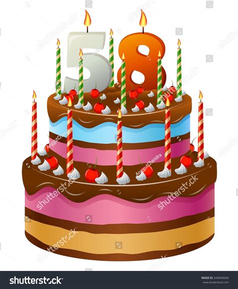 Happy Birthday Cake 58 库存插图 543044569 | Shutterstock