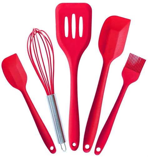 5pcs/lot Silicone Cooking Tools Silicone Kitchen Utensils Set egg whisk bake pastry tools ...