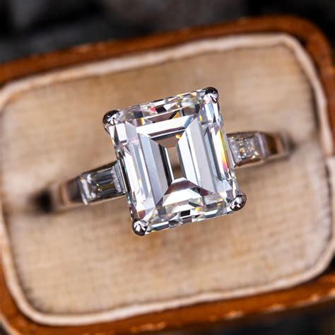 Antique Emerald Cut Diamond Engagement Rings - Antique Poster