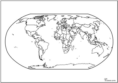 Carte du monde Atlas vierge à imprimer