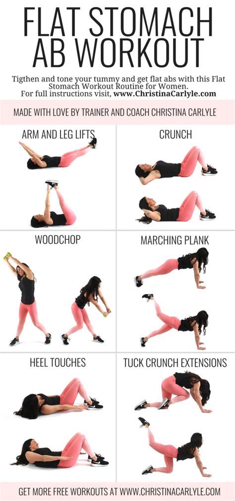 Flat Stomach Fat Burning Home Ab Workout Routine for Women and ...