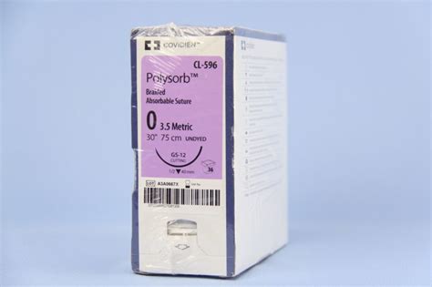 Covidien Suture, CL596, 0, Polysorb undyed 30" GS-12 cutting - eSutures