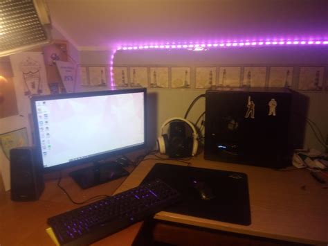 my current setup. (Razer cynosa chroma keyboard, final mouse, razer Kraken v2pro headset ...