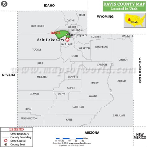 Davis County Map, Utah