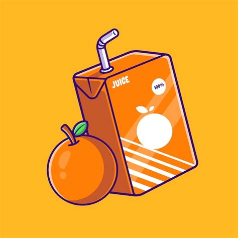 Premium Vector | Orange juice box cartoon illustration. flat cartoon style