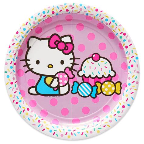 7" Hello Kitty Round Paper Party Plate, 8ct - Walmart.com - Walmart.com