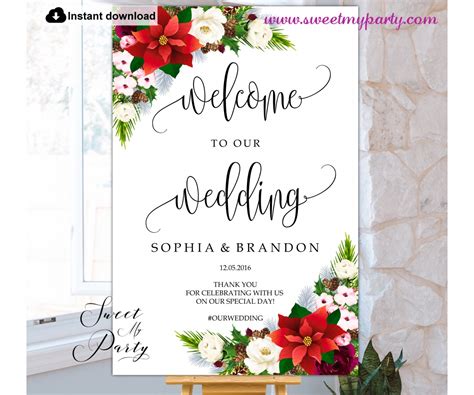 Winter Wedding Welcome sign template|Winter Wedding Welcome Sign ...