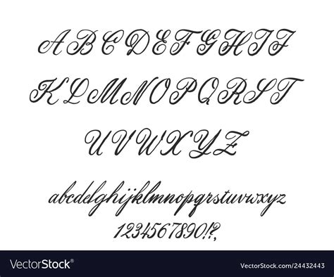 Latin alphabet classical calligraphy and lettering