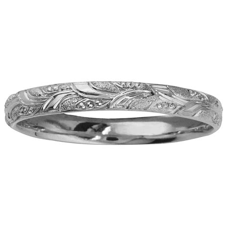 Platinum Engraved Wedding Ring | Vintage Bridal Set – The London ...