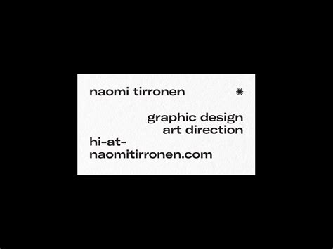 Personal Business Cards by Naomi Tirronen on Dribbble