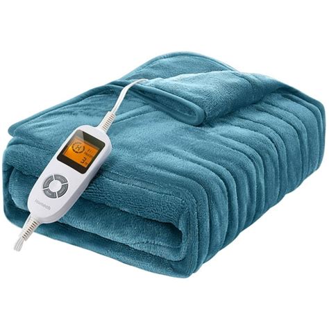 Electric Heated Blanket, 50" × 60" Fast Heating Flannel Throw with Auto ...