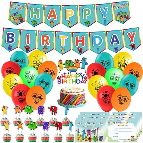 Buy Numberblocks Party Decorations Set 61pcs Numberblocks Birthday ...