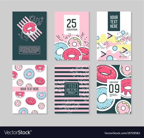 Abstract memphis style posters template set Vector Image