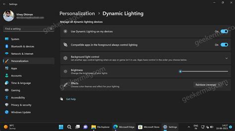 How to Enable Dynamic Lighting (RGB) Option in Windows 11 (More Options)