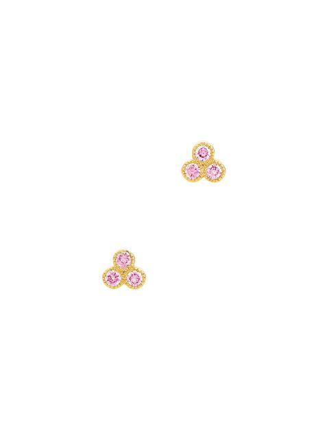 Three friends pink sapphire stud by Zoe & Morgan | Finematter