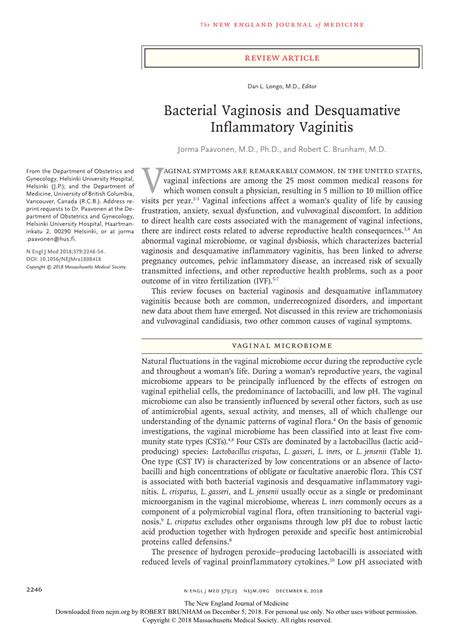 Bacterial Vaginosis and Desquamative Inflammatory Vaginitis - DocsLib