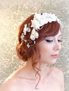 Wedding wreath, bridal flower crown, white flower headpiec… | Flickr