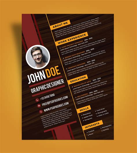 Free Creative Resume Design Template For Graphic Designer