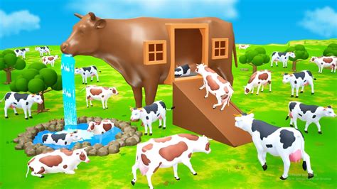 Giant Cow Mud House Farm - Cow Videos | Cows Farm 3D Animated Cartoon Videos | Funny Animals ...