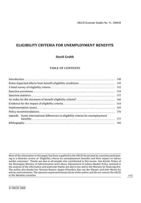 (PDF) Eligibility Criteria for Unemployment Benefits